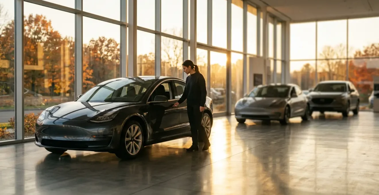 Scène de négociation automobile avec calendrier saisonnier et courbes de prix