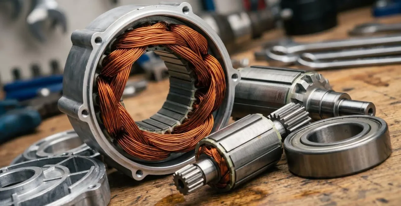 Installation d'un moteur électrique dans un garage professionnel